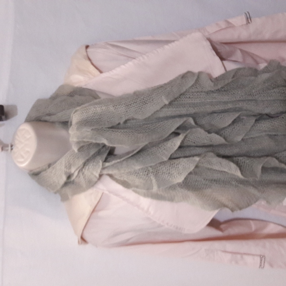 Ann Klein Women Solid Ruffle Boa Scarf Color Sterling Silver 7.5 X 60 +6…